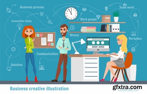 Collection business infographics work life sphere of activity a vector image 25 EPS