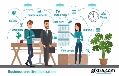 Collection business infographics work life sphere of activity a vector image 25 EPS