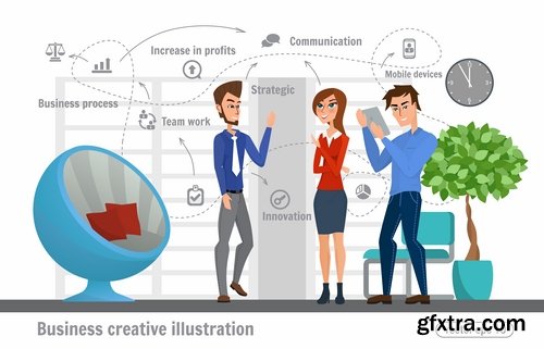 Collection business infographics work life sphere of activity a vector image 25 EPS