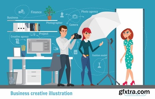 Collection business infographics work life sphere of activity a vector image 25 EPS