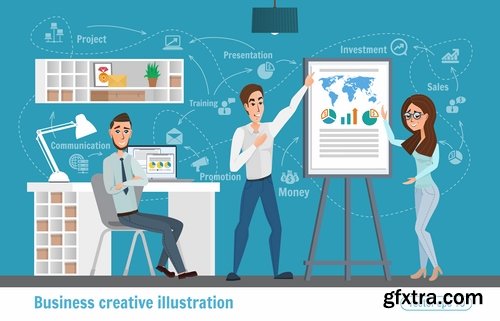 Collection business infographics work life sphere of activity a vector image 25 EPS