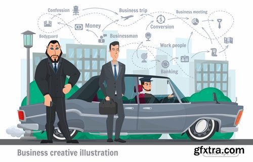 Collection business infographics work life sphere of activity a vector image 25 EPS