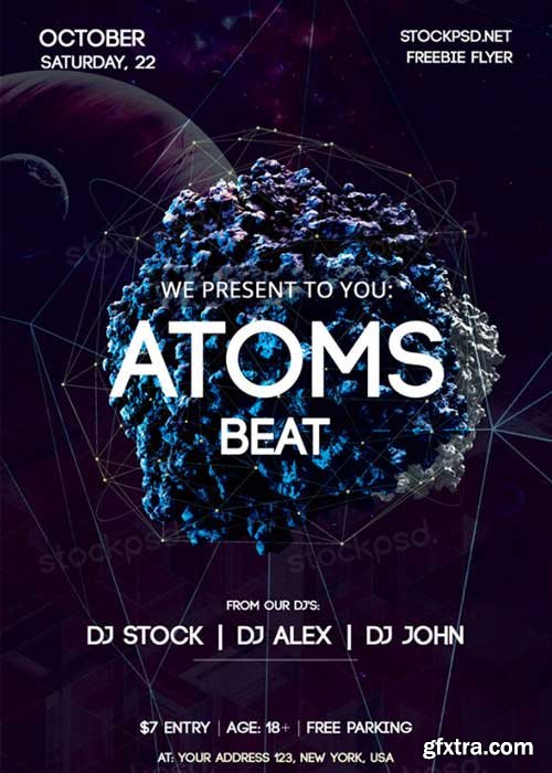 Atoms Beat V3 PSD Futuristic Flyer