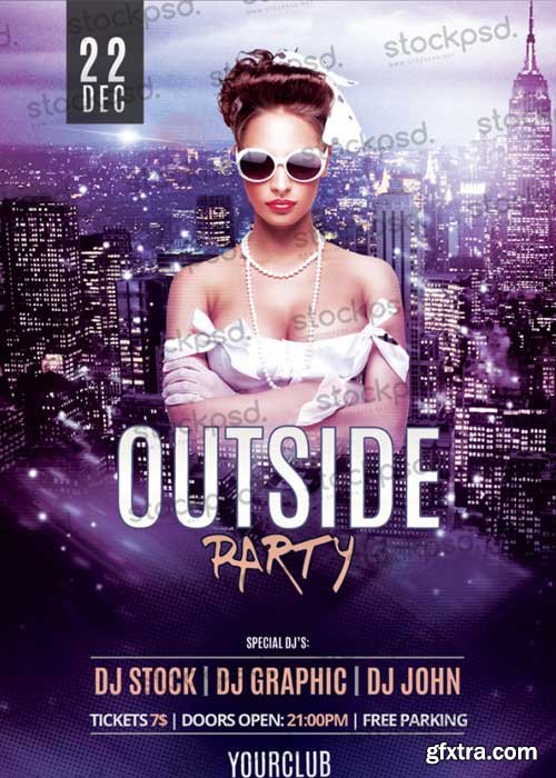 Outside Party V4 PSD Flyer