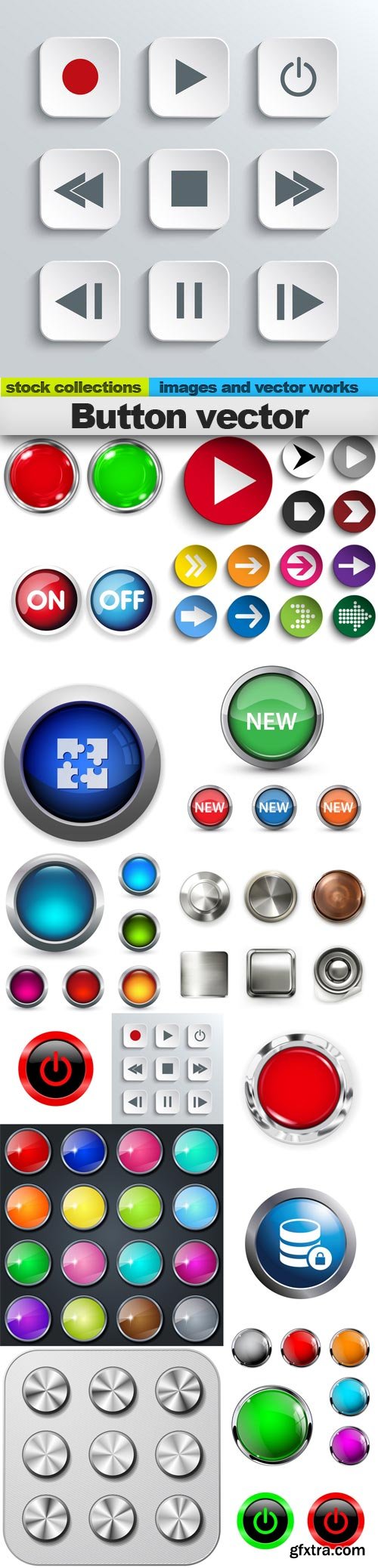 Button vector, 15 x EPS