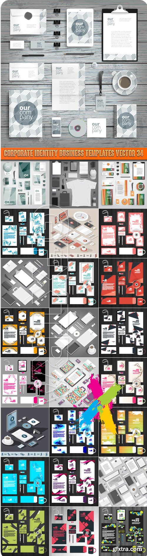 Corporate identity business templates vector 34