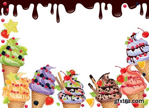 Ice cream different tastes 7X EPS