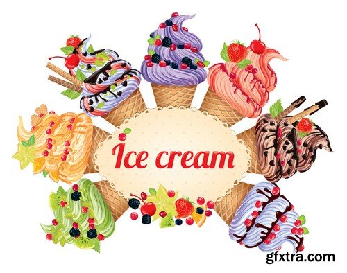 Ice cream different tastes 7X EPS