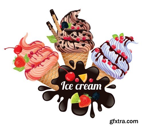 Ice cream different tastes 7X EPS