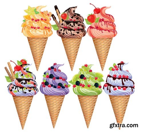 Ice cream different tastes 7X EPS