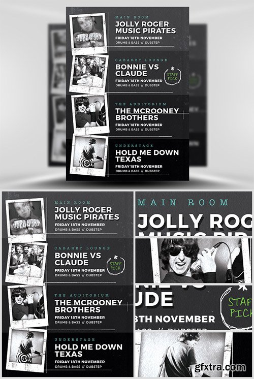 Indie Club Line Up Flyer Template