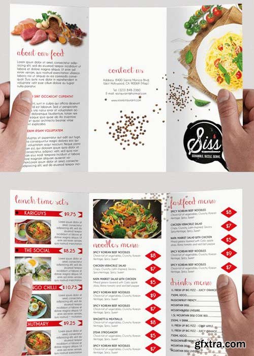 Minimal Menu PSD Tri-Fold PSD Brochure Template