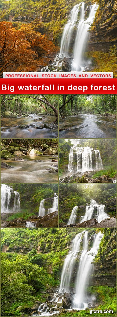 Big waterfall in deep forest - 8 UHQ JPEG