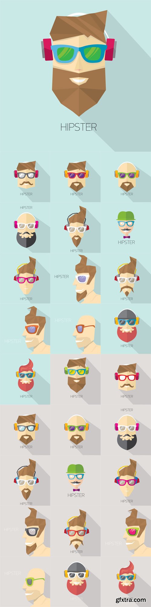 Vector Set - Hipster Man Icons