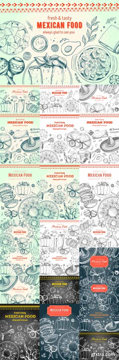 Vector Set - Mexican Food Design Templates
