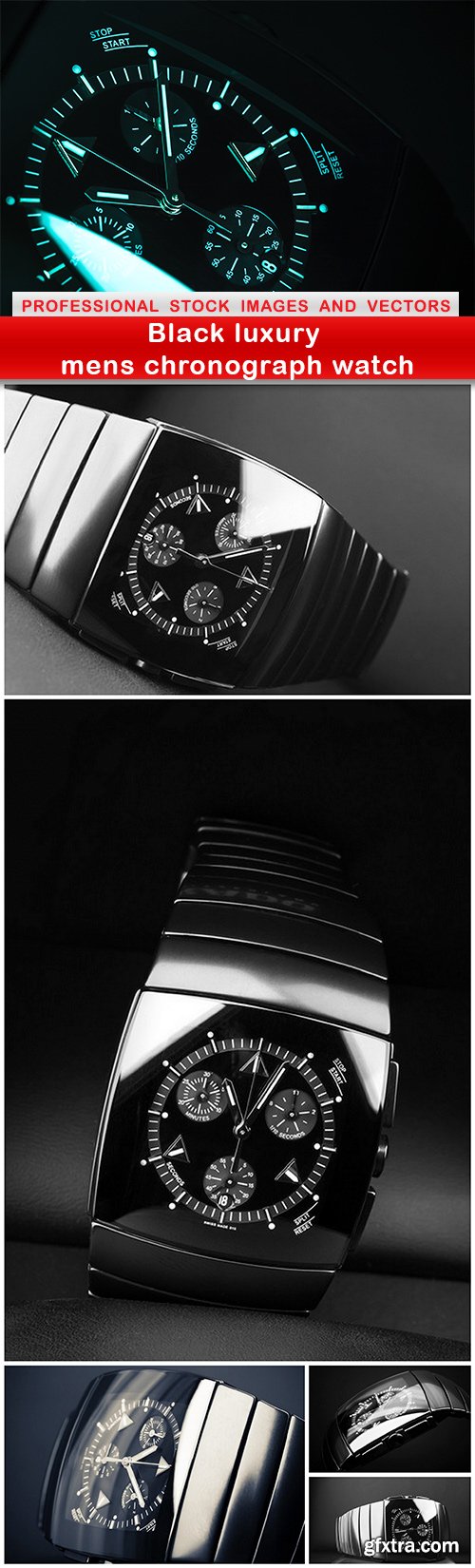 Black luxury mens chronograph watch - 6 UHQ JPEG