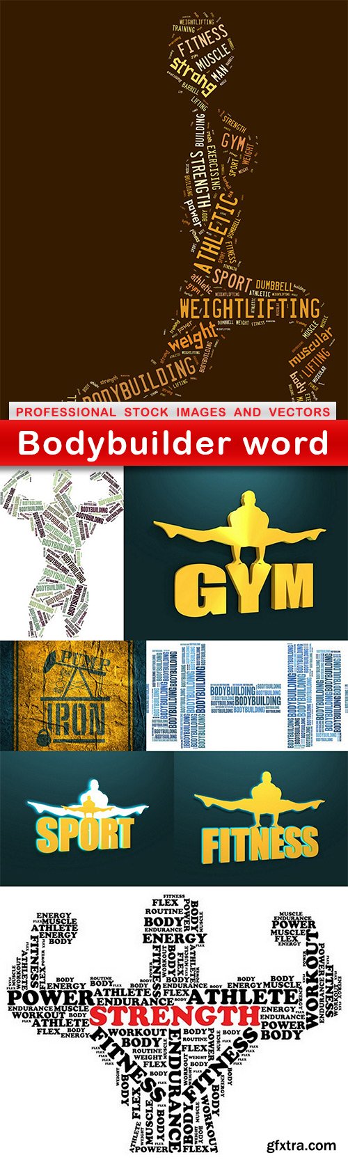 Bodybuilder word - 8 UHQ JPEG