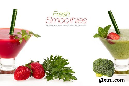 Healthy Fruit and Vegetable Smoothies - 18xUHQ JPEG