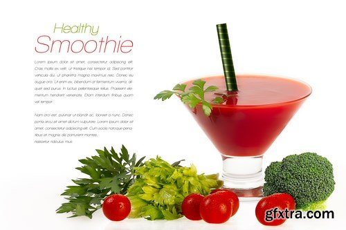 Healthy Fruit and Vegetable Smoothies - 18xUHQ JPEG