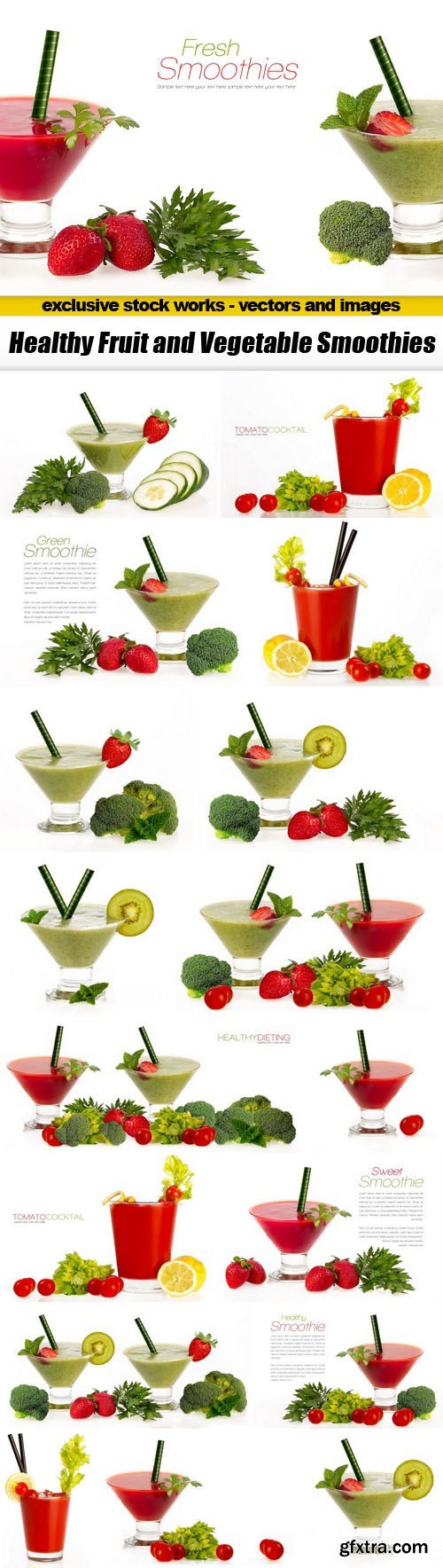 Healthy Fruit and Vegetable Smoothies - 18xUHQ JPEG