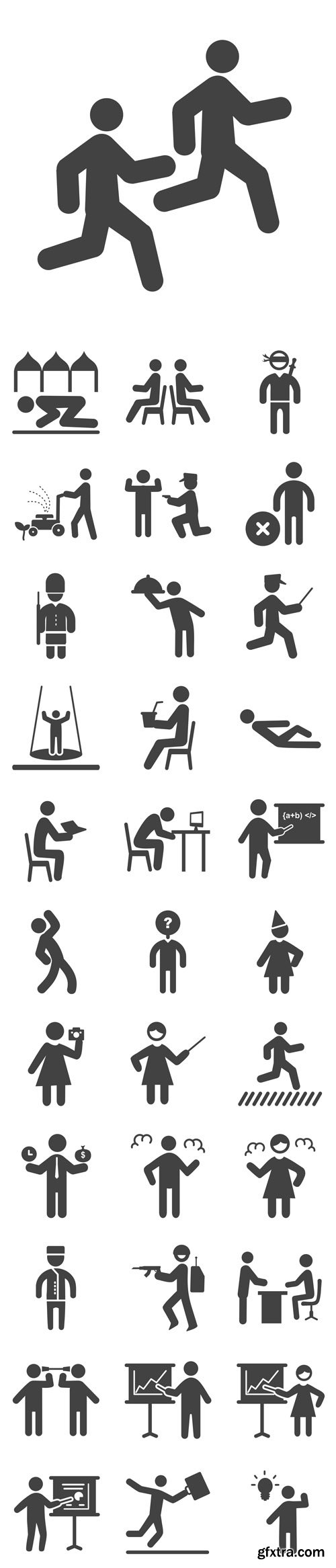 Vector Set - People Icons in Different Activities