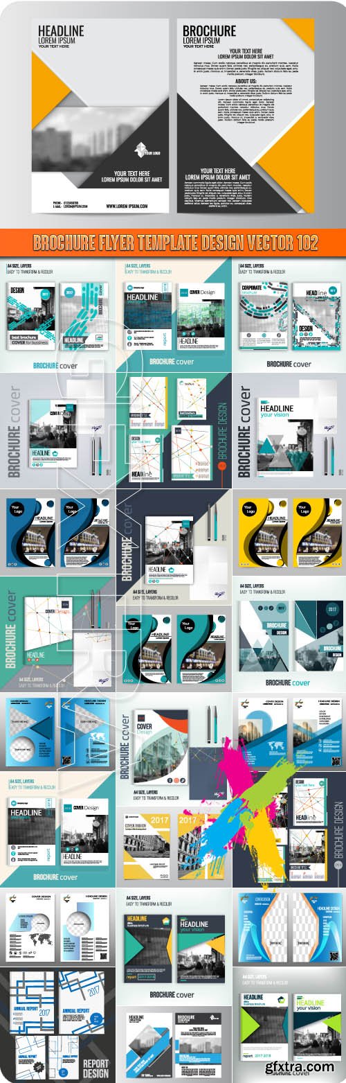 Brochure flyer template design vector 102