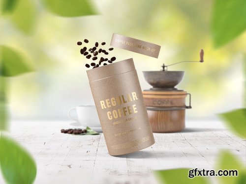 Paper Tube Coffee Package Mock Up