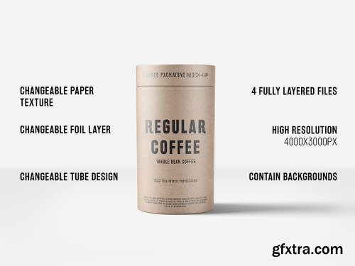 Paper Tube Coffee Package Mock Up