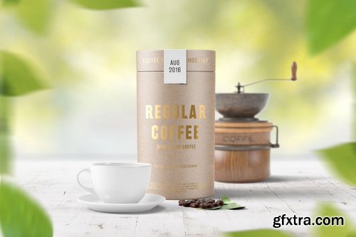 Paper Tube Coffee Package Mock Up