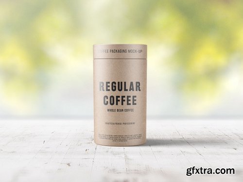 Paper Tube Coffee Package Mock Up