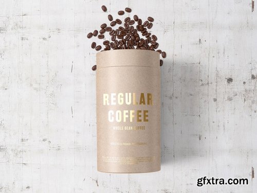 Paper Tube Coffee Package Mock Up