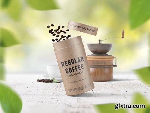 Paper Tube Coffee Package Mock Up