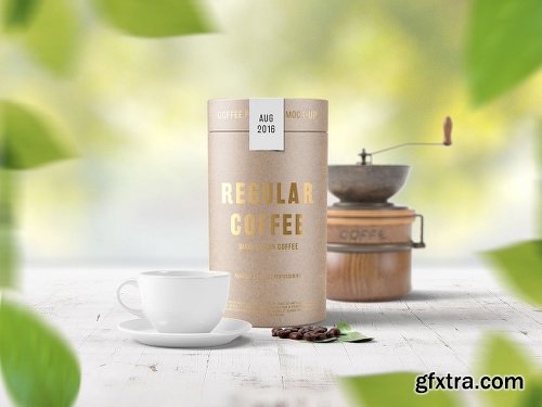 Paper Tube Coffee Package Mock Up