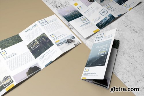 Four Panel Fold Brochure Mockups