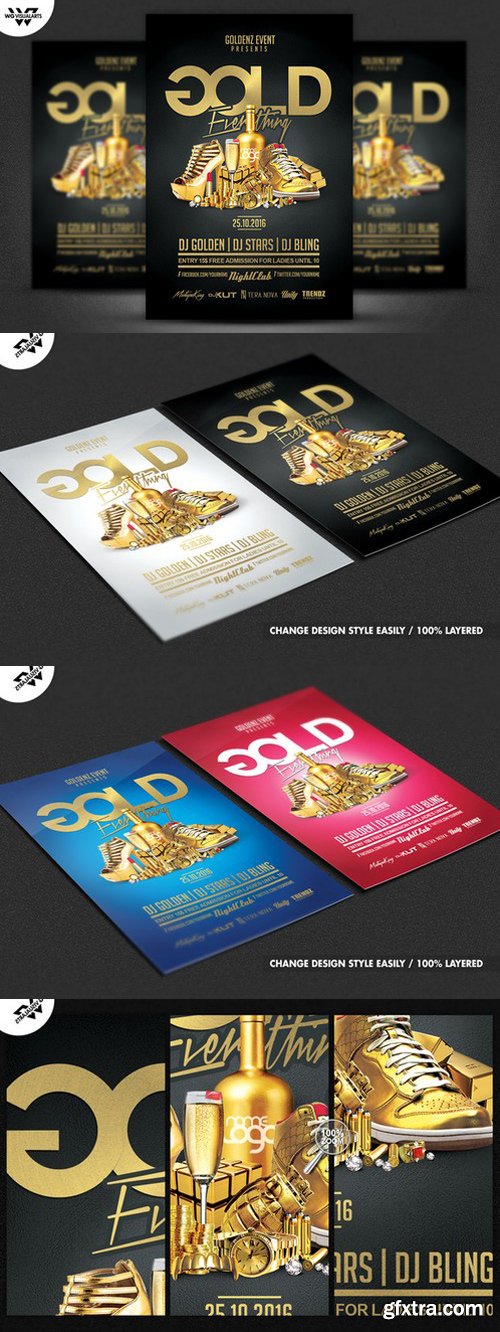 CM - GOLD CLASSY VIP Flyer Template 618476