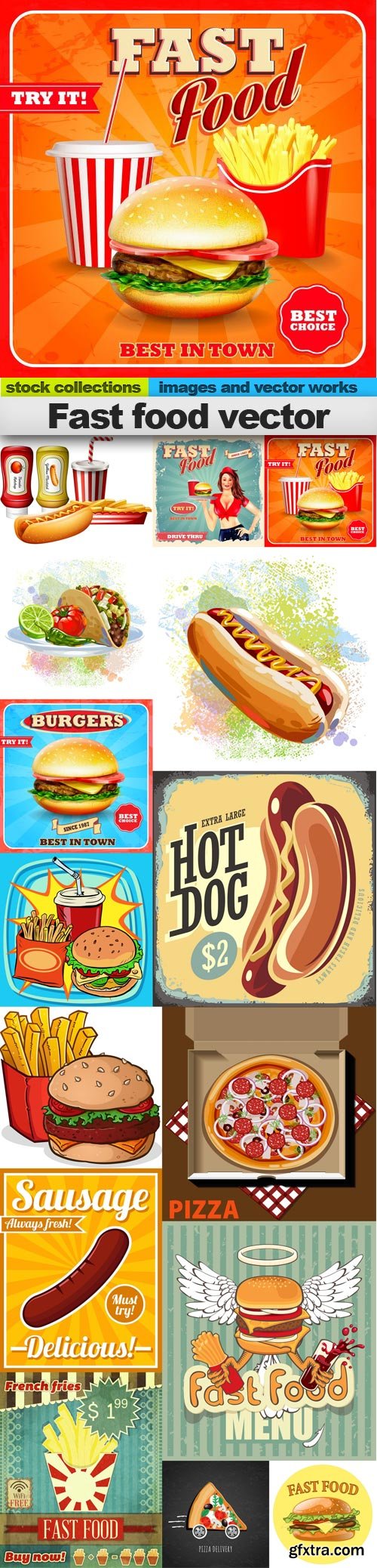 Fast food vector, 15 x EPS