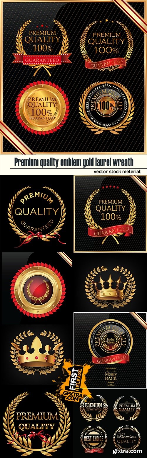 Premium quality emblem gold laurel wreath