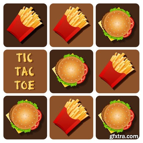 Fast food collage - 5 EPS