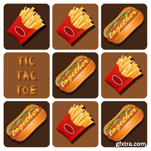 Fast food collage - 5 EPS