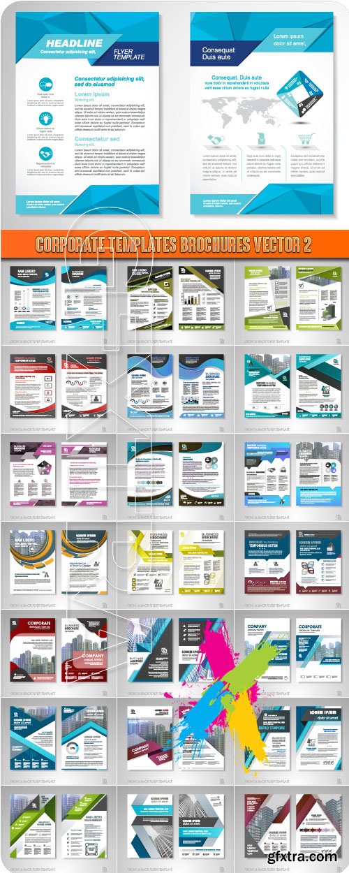 Corporate Templates Brochures vector 2