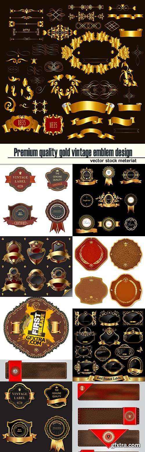 Premium quality gold vintage emblem design