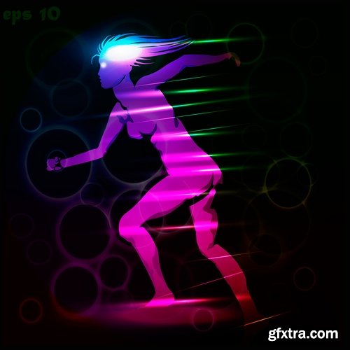 Collection of running sport sportsman sprinter runner vector image 25 EPS