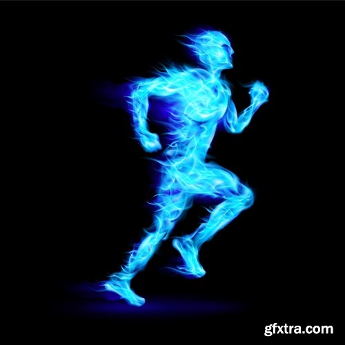 Collection of running sport sportsman sprinter runner vector image 25 EPS