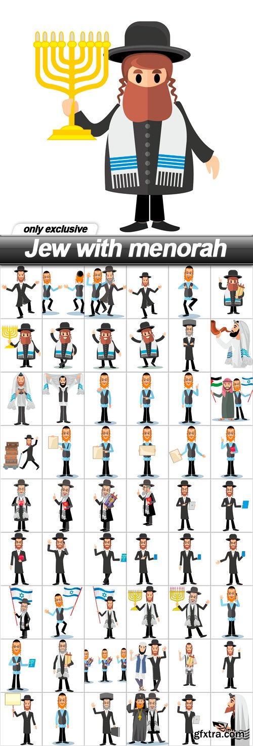 Jew with menorah - 54 EPS