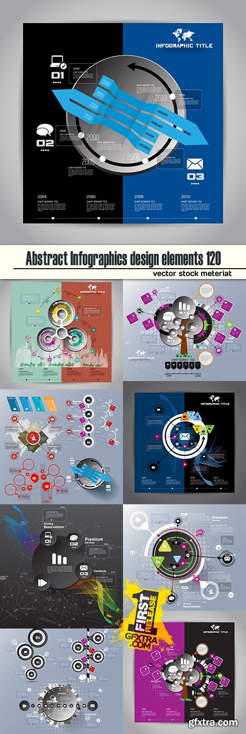 Abstract Infographics design elements 120