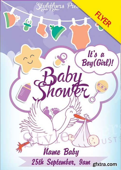 Baby Shower V5 PSD Flyer Template