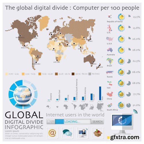 Dot Infographics  Countries, Flag & Map - 21xEPS