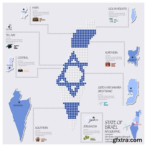 Dot Infographics  Countries, Flag & Map - 21xEPS