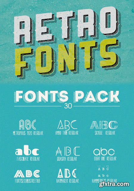 Retro Fonts Pack (91 Fonts)