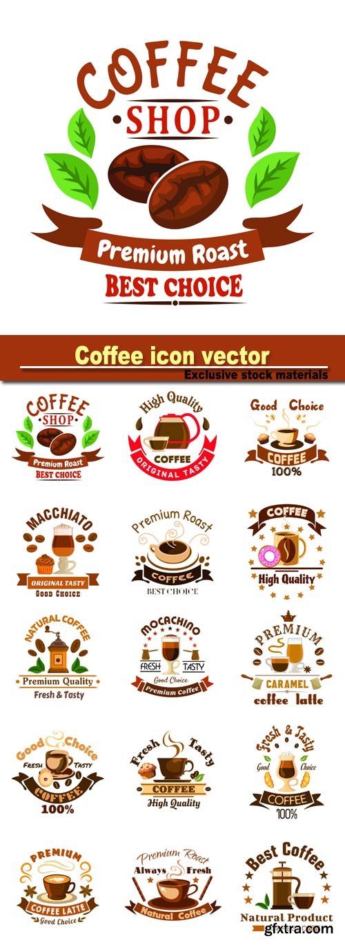 Coffee icon, vector sign for cafeteria, cafe signboard, menu